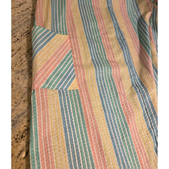 Vtg Lindsay Jordan Pastel Zip up House Coat Robe Sz 24W Button Candy Look Pocket - Picture 6 of 15